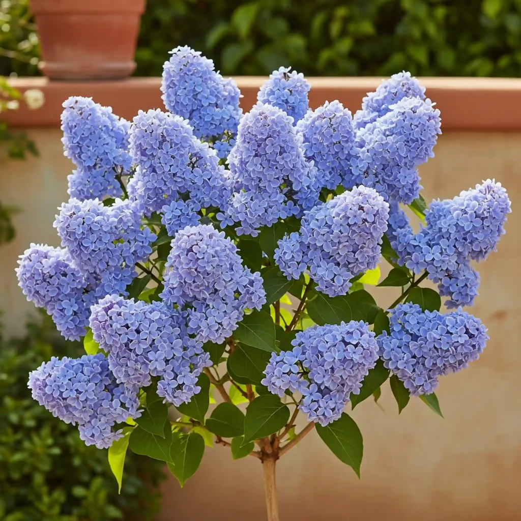 Stunning 'Blue Skies' Descanso Hybrid lilac featuring pure blue flower panicles, an excellent low-chill lilac for mild winter climates.