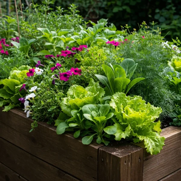 A flourishing raised garden bed filled with healthy, vibrant plants, demonstrating the success that comes from building a solid foundation for your elevated garden.