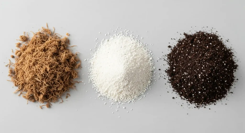 Grow a huge harvest using square foot gardening to start the small-space revolution. 2 The three ingredients for Mel's Mix soil—peat moss, coarse vermiculite, and blended compost—the foundation of square foot gardening.