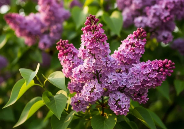 Lilac Meaning: First Love, Youthful Innocence and the Flower of Spring 17 Purple lilac Syringa vulgaris in full bloom with dense fragrant flower clusters in spring
