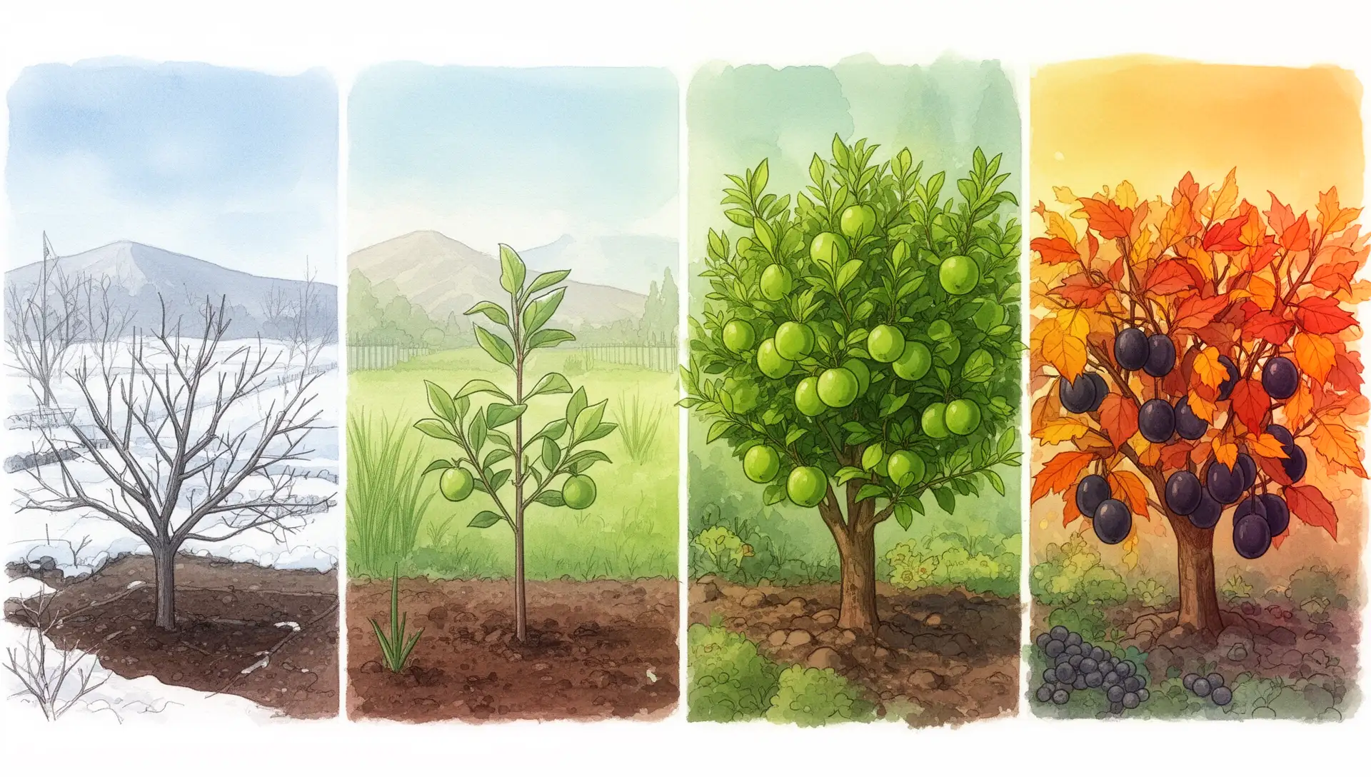 Zone 9 avocado tree seasonal planting calendar showing spring planting through harvest